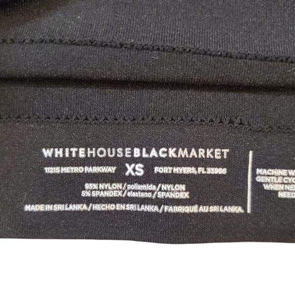 White House Black Market Tank Top V Neck Nylon Stretch Black Size XSmall - Picture 6 of 6